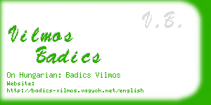 vilmos badics business card